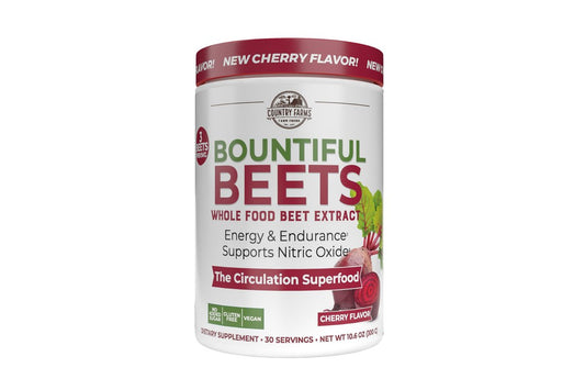 Country Farms Bountiful Beets – Rote-Bete-Extrakt Superfood zur Unterstützung einer gesunden Durchblutung und Steigerung der Energie, Nitric-Oxid-Booster, Kirschgeschmack, 30 Portionen
