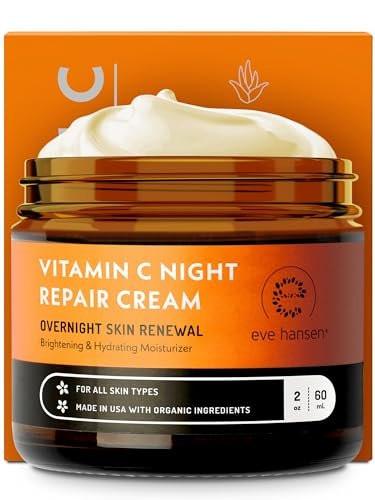 Eve Hansen Vitamin C Nachtcreme für Gesicht und Hals – Feuchtigkeitsspendend, aufhellend, Anti-Aging für reife, trockene Haut – nicht fettend – 59 ml