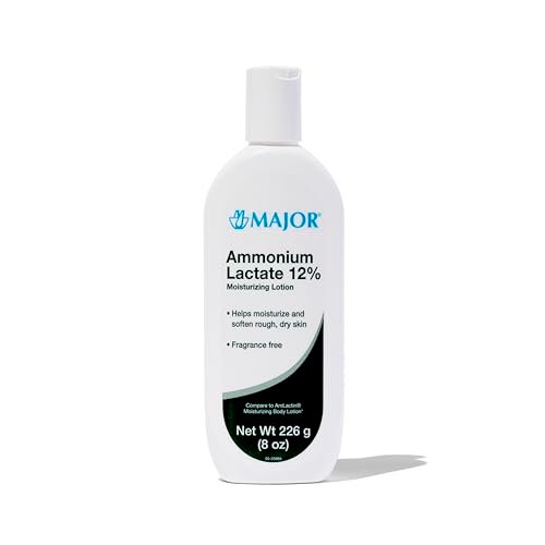 Major Ammonium Lactat 12% Feuchtigkeitslotion – Milchsäurelotion für trockene, raue Haut – 8 Unzen (1 Pack)