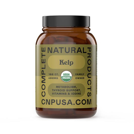 Complete Natural Products Bio-islandisches Seetang Kapseln – Reine 600 mg Kapseln, 100 Stück, Rohseetang & Schilddrüsenunterstützung