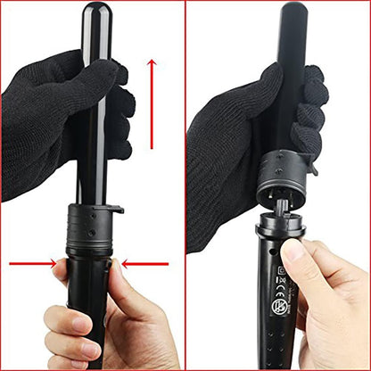 iMissiu Tourmaline 3-in-1 Lockenstab-Set mit 3 austauschbaren Keramikaufsätzen und hitzebeständigem Handschuh – Schwarz