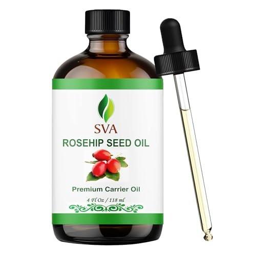 SVA Rosenkernöl - 4 Fl Oz – 100% natürlich & kaltgepresst – für Gesicht, Hautpflege, Haarpflege, Kopfhautmassage & Körpermassage – Trägeröl mit Pipette