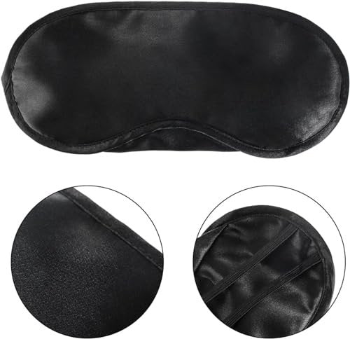 Mudder Schlafmaske mit Nasensteg – 10er-Pack Schwarz, Satin &amp; Schaumstoff