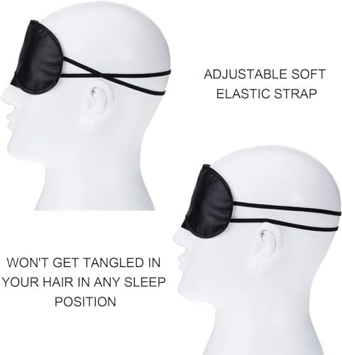 Mudder Schlafmaske mit Nasensteg – 10er-Pack Schwarz, Satin &amp; Schaumstoff