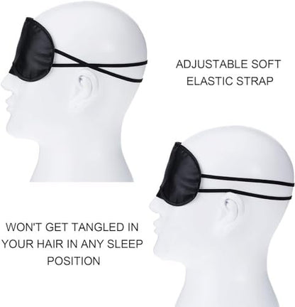 Mudder Schlafmaske mit Nasensteg – 10er-Pack Schwarz, Satin &amp; Schaumstoff