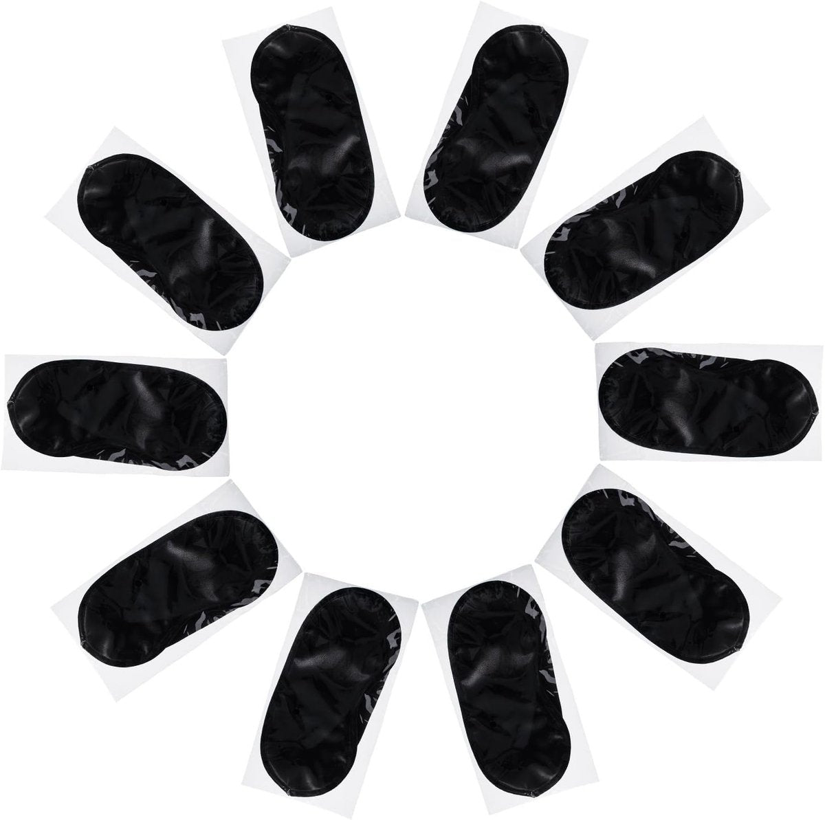 Mudder Schlafmaske mit Nasensteg – 10er-Pack Schwarz, Satin &amp; Schaumstoff
