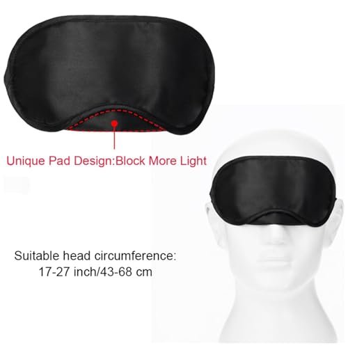 Mudder Schlafmaske mit Nasensteg – 10er-Pack Schwarz, Satin &amp; Schaumstoff