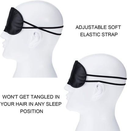 Mudder Schlafmaske mit Nasensteg – 10er-Pack Schwarz, Satin &amp; Schaumstoff