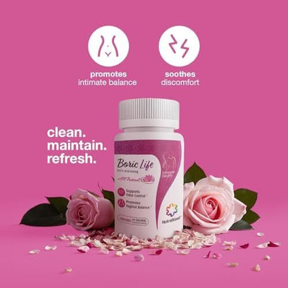 NutraBlast Borsäure-Zäpfchen – 100% rein, hergestellt in den USA – Intimgesundheit (30 Stück)