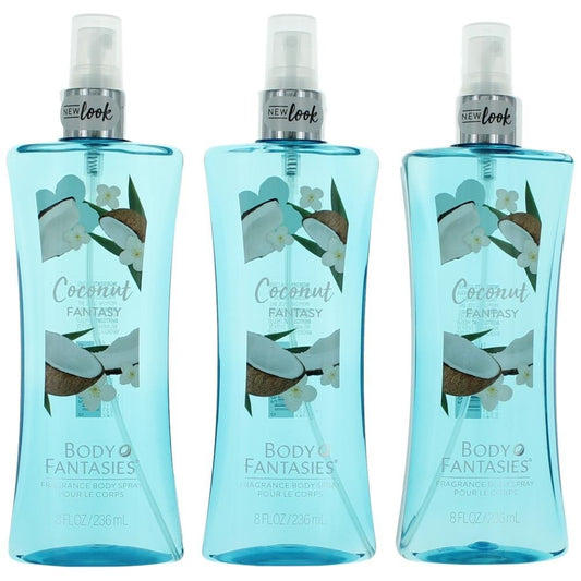 Coconut Fantasy Body Spray – 3er-Pack (8 oz) – Verführerischer Kokosduft von Body Fantasies