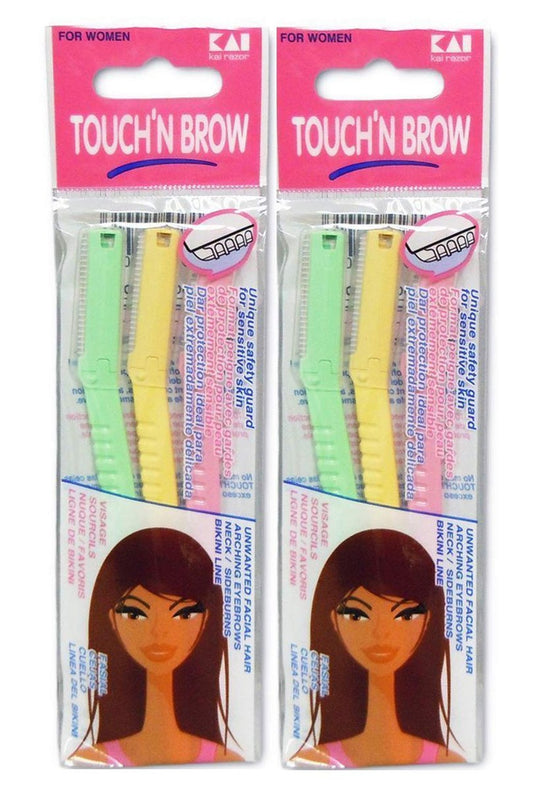 KAI TOUCH N BROW Augenbrauenrasierer, 3 Stück (2er-Pack)