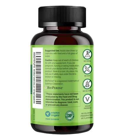 NATURELO Curcumin mit BioPerin – Kurkuma & Ingwerwurzel, pflanzliche Gelenkunterstützung, 120 vegane Kapseln