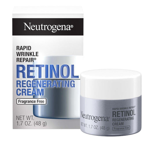 Neutrogena Rapid Wrinkle Repair Retinol Feuchtigkeitscreme für Gesicht und Hals mit Hyaluronsäure, Anti-Aging-Tagescreme, parfümfrei, 48 g
