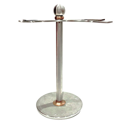 Luxury-Rasier- und Pinselständer The Admiral von VIKINGS BLADE – Alter Wikinger-Look mit schwerem, gealtertem Edelstahl & Messing, extra breite Öffnungen, passend für die meisten Rasierer und Pinsel