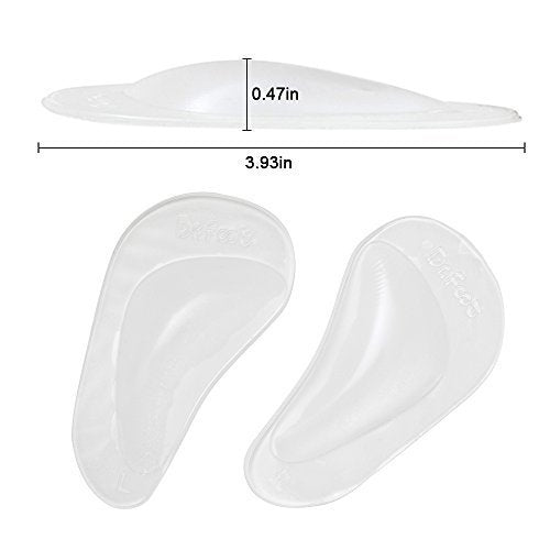 Dr. Foot's Fußgewölbe-Stützeinlagen für Plattfüße, Gel-Fußgewölbe-Einlagen gegen Plantarfasziitis, selbstklebende Fußgewölbepolster zur Druckentlastung und Schmerzlinderung (Transparent - 2 Paar, 2er-Pack)