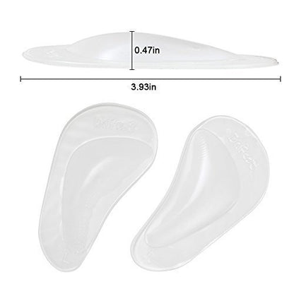 Dr. Foot's Fußgewölbe-Stützeinlagen für Plattfüße, Gel-Fußgewölbe-Einlagen gegen Plantarfasziitis, selbstklebende Fußgewölbepolster zur Druckentlastung und Schmerzlinderung (Transparent - 2 Paar, 2er-Pack)