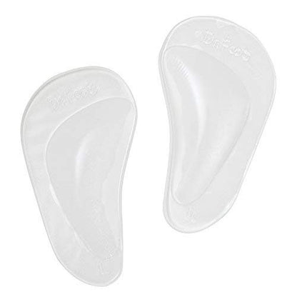 Dr. Foot's Fußgewölbe-Stützeinlagen für Plattfüße, Gel-Fußgewölbe-Einlagen gegen Plantarfasziitis, selbstklebende Fußgewölbepolster zur Druckentlastung und Schmerzlinderung (Transparent - 2 Paar, 2er-Pack)