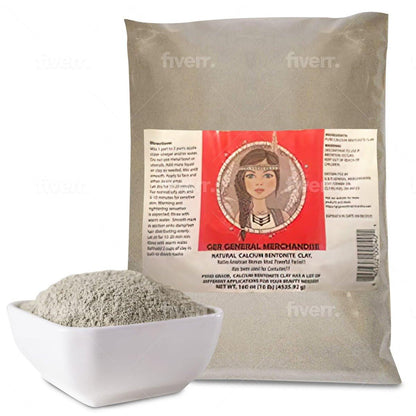 GER GENERAL MERCHANDISE Calcium Bentonit-Tonerde 10 Pfund – Heilerde zur Entfernung von Umweltgiften für eine Ganzkörper-Detox – Schönheits- & Gesundheits-Tonerde perfekt für Maske, Bad oder Wickel