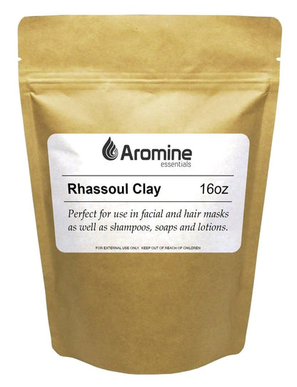 Aromine Rhassoul Ton 453 g – Marokkanische Ghassoul-Tonerde Maske, pflegend, Unisex, Hautbehandlungsmaske