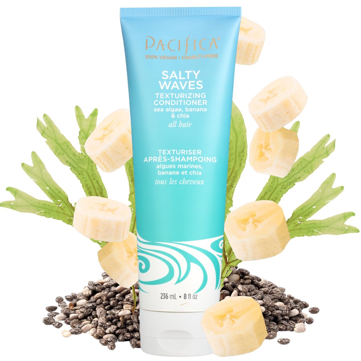 Pacifica Beauty Conditioner Salty Waves Texturizing & Moisturizing 8 Fl Oz - Bananenduft, Vegan & Tierversuchsfrei