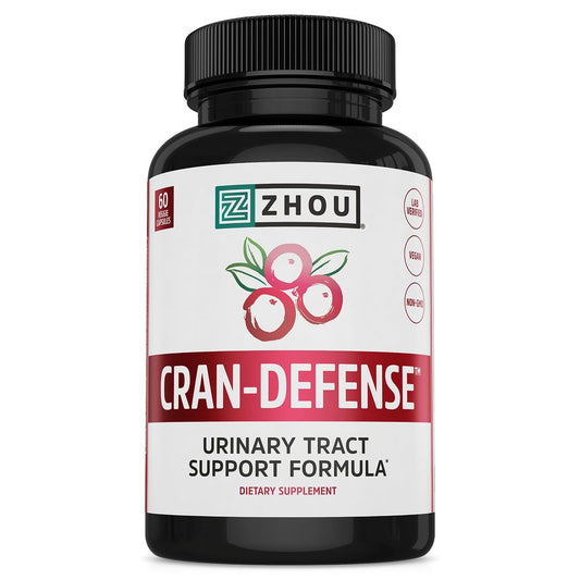 Zhou Cran-Defense – Cranberry Kapseln für Frauen & Männer, D-Mannose mit Cranberry Extrakt, 1000 mg D-Mannose pro Kapsel für die Gesundheit der Harnwege, Antioxidans-Unterstützung – 60 vegane Kapseln
