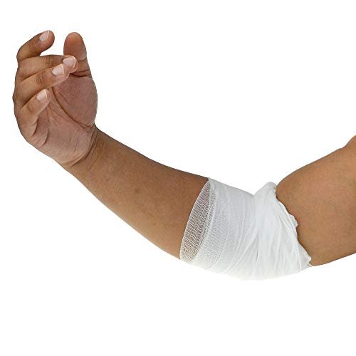Dealmed 3 Zoll Nicht-Sterile Konformierende Dehnbare Mullbinden, 4,1 Yards Latexfreie Verbandswicklung, Medizinische Nicht-Haftende Wundversorgungsnetzverbände (Schachtel mit 12 Rollen)