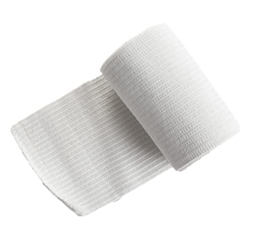Dealmed 3 Zoll Nicht-Sterile Konformierende Dehnbare Mullbinden, 4,1 Yards Latexfreie Verbandswicklung, Medizinische Nicht-Haftende Wundversorgungsnetzverbände (Schachtel mit 12 Rollen)