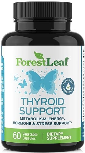 Schilddrüsenunterstützung für Frauen und Männer mit Jod - Energie, Fokus & Kraft - Natürlicher Kräuter-Mineral-Vitaminkomplex mit B12, Zink, Selen, Ashwagandha - 60 vegane Kapseln