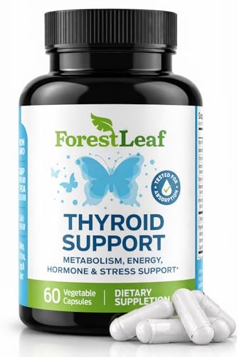 Schilddrüsenunterstützung für Frauen und Männer mit Jod - Energie, Fokus & Kraft - Natürlicher Kräuter-Mineral-Vitaminkomplex mit B12, Zink, Selen, Ashwagandha - 60 vegane Kapseln