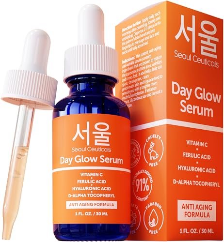 SeoulCeuticals Korean Skin Care 20% Vitamin C Hyaluronsäure Serum + CE Ferulic Acid – Anti-Aging & Anti-Falten koreanische Schönheit 30 ml
