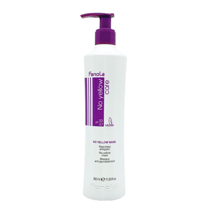 Fanola No Yellow Purple Haarmaske - Saure pH-Tiefenpflege für blondes, gebleichtes & graues Haar - Intensive violette Pigmente neutralisieren Gelbstich (350 ml)