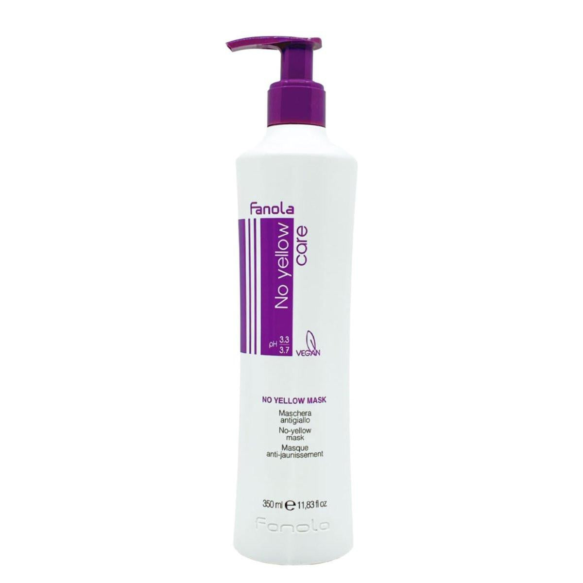 Fanola No Yellow Purple Haarmaske - Saure pH-Tiefenpflege für blondes, gebleichtes & graues Haar - Intensive violette Pigmente neutralisieren Gelbstich (350 ml)