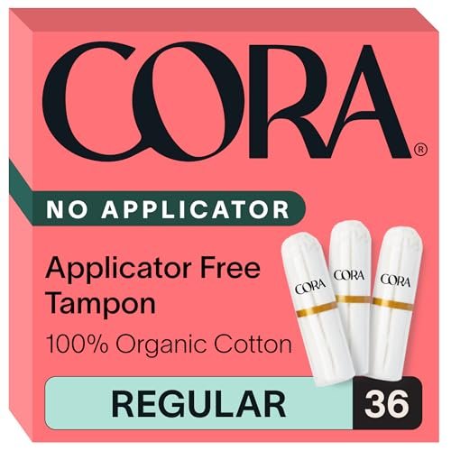 Cora Bio-Baumwoll-Tampons ohne Applikator (36 Stück, reguläre Größe)