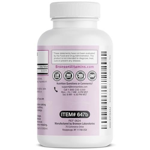 Bronson Ultra Biotin 10.000 mcg – Haar, Haut & Nägel Nahrungsergänzung, Nicht-GVO, 120 Kapseln