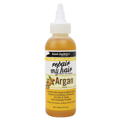 Aunt Jackie's Repair My Hair Argan-Öl-Mischung für trockenes Haar und Kopfhaut, Anti-Bruch-Formel, 118 ml