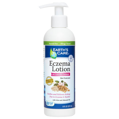 Earth's Care Ekzem Lotion – Natürliche Lotion für Ekzeme, sichere und milde Feuchtigkeitscreme für Erwachsene und Kinder, 237 ml