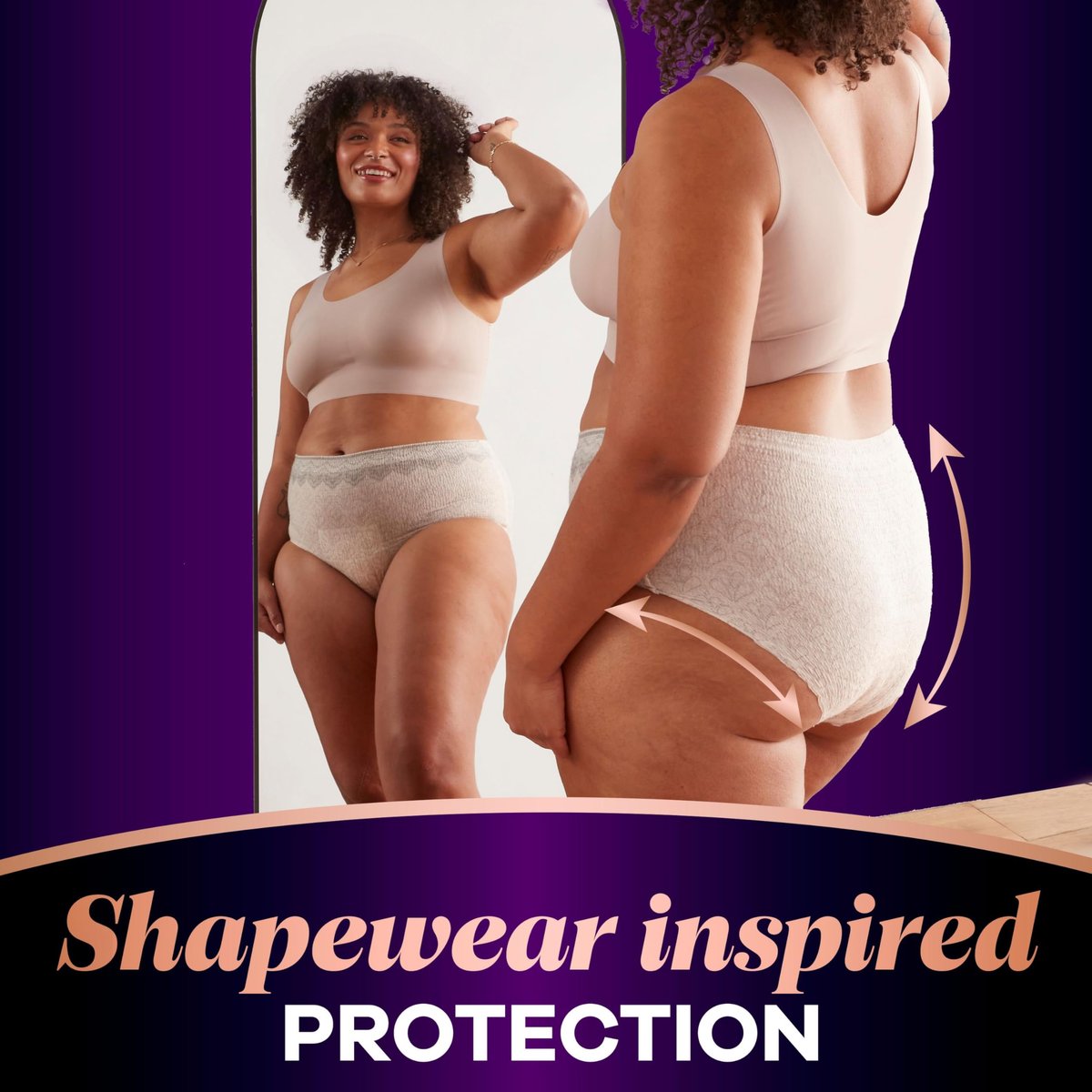Always Discreet Boutique Inkontinenz- und Wochenbettunterwäsche für Damen, Maximaler Schutz, Klein/Mittel, Rosy, 12 Stück