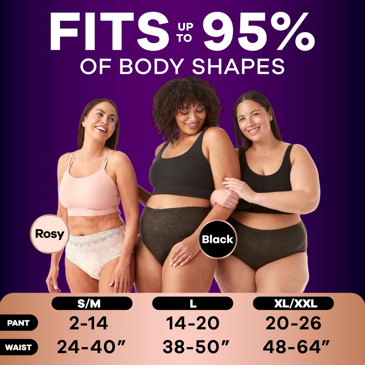 Always Discreet Boutique Inkontinenz- und Wochenbettunterwäsche für Damen, Maximaler Schutz, Klein/Mittel, Rosy, 12 Stück