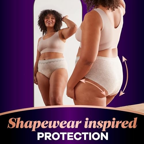 Always Discreet Boutique Inkontinenz- und Wochenbettunterwäsche für Damen, Maximaler Schutz, Klein/Mittel, Rosy, 12 Stück