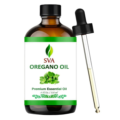 SVA Oregano Öl – 118 ml – 100% natürliches Oregano-Öl für Diffuser, Haarpflege, Gesicht, Hautpflege, Aromatherapie, Kopfhaut- und Körpermassage, Seifen- und Kerzenherstellung – mit Pipette