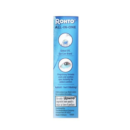 Rohto All-in-One Augentropfen mit CoolSense™ Technologie – Lindert Rötungen, Trockenheit, Juckreiz, Brennen, Sandkorngefühl und Tränen – 0,4 fl oz, 3er-Pack