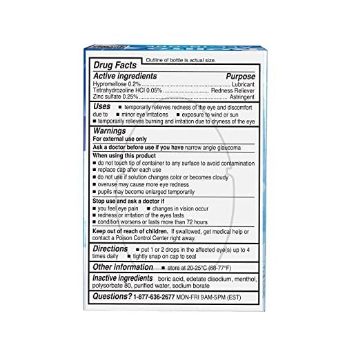 Rohto All-in-One Augentropfen mit CoolSense™ Technologie – Lindert Rötungen, Trockenheit, Juckreiz, Brennen, Sandkorngefühl und Tränen – 0,4 fl oz, 3er-Pack