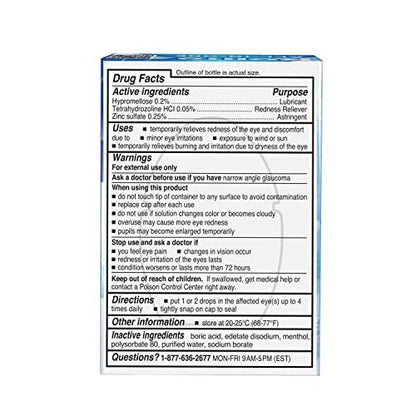 Rohto All-in-One Augentropfen mit CoolSense™ Technologie – Lindert Rötungen, Trockenheit, Juckreiz, Brennen, Sandkorngefühl und Tränen – 0,4 fl oz, 3er-Pack