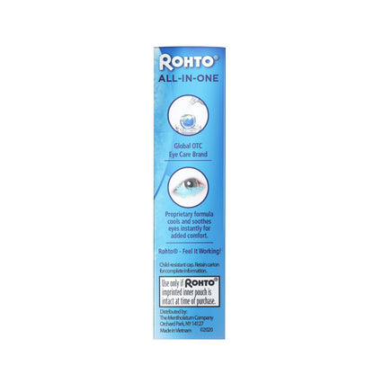 Rohto All-in-One Augentropfen mit CoolSense™ Technologie – Lindert Rötungen, Trockenheit, Juckreiz, Brennen, Sandkorngefühl und Tränen – 0,4 fl oz, 3er-Pack