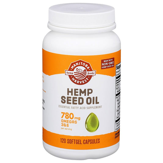 Manitoba Harvest Hanföl Softgels – 780 mg pflanzliche Omega 3 & 6 pro Portion, 120 Kapseln