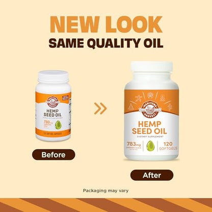 Manitoba Harvest Hanföl Softgels – 780 mg pflanzliche Omega 3 & 6 pro Portion, 120 Kapseln