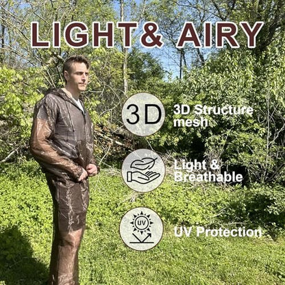 Aventik Mückenjacke Mückenhose Mückenanzug No-See-Ums Mesh, Super Leicht, Hält Sie Kühl, UV-Schutz