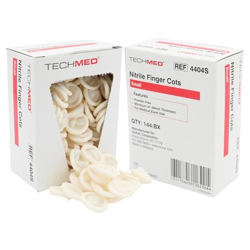 DUKAL 4404S Tech-Med Finger Cot, Klein, Nitril (Pack mit 144 Stück)