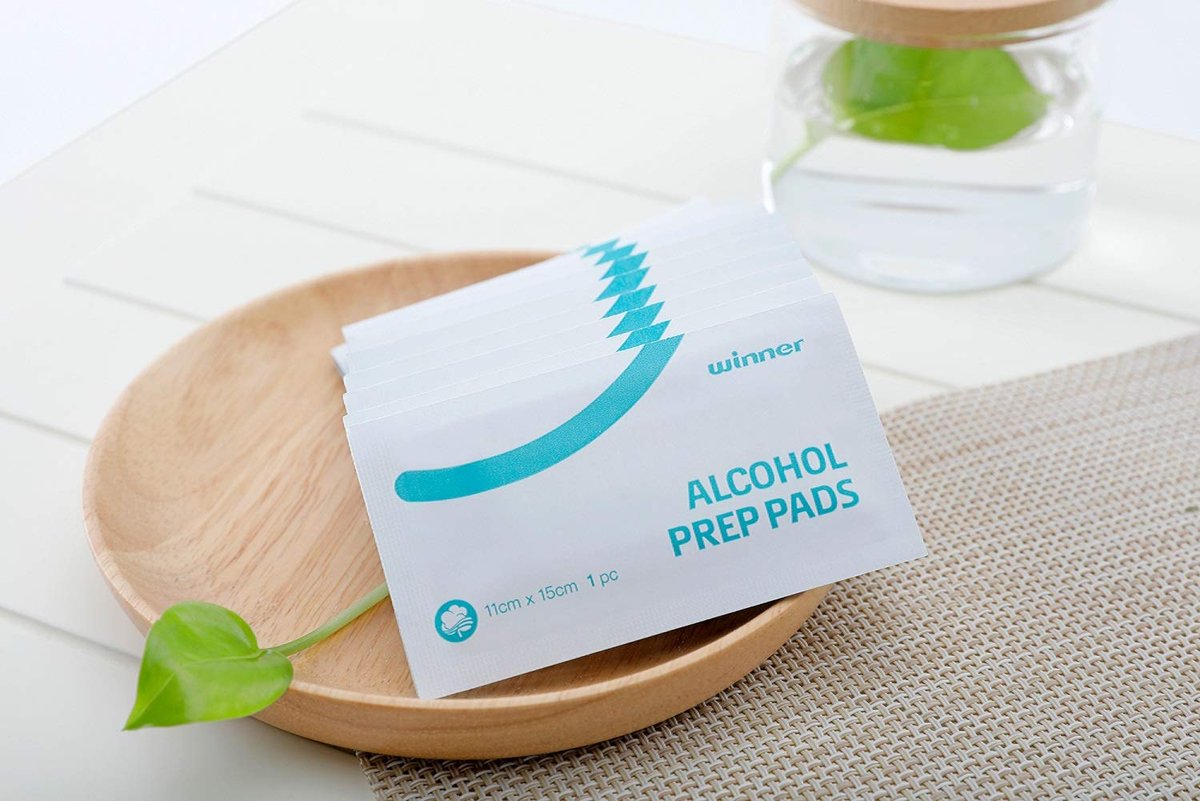 Winner Alkoholtücher einzeln verpackt, 6" x 4" große Prep-Pads mit 70% Isopropylalkohol, unverzichtbar für Erste Hilfe, Haushalt und Labor, 4-lagig, 200 Stück