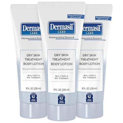 Dermasil Körperlotion für trockene Haut, 3er-Pack – Nicht fettend, schnell einziehend, parfümfrei, tierversuchsfrei, je 237 ml